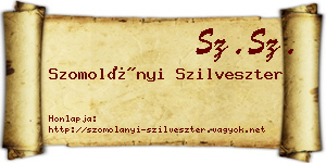 Szomolányi Szilveszter névjegykártya