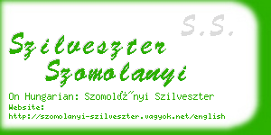 szilveszter szomolanyi business card